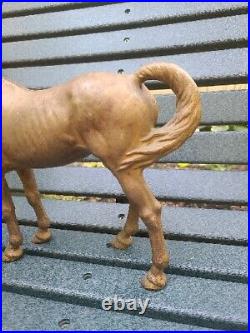 Vintage Hubley Toys Cast Iron Horse Figure Equestrian DoorStop Painted Gold