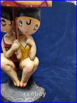 Vintage Hubly Bathing Beauties Cast Iron Doorstop