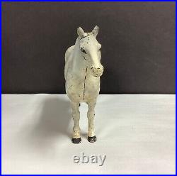 Vintage Hulbey Cast Iron Gray Percheron Horse Door Stop with Orig Paint
