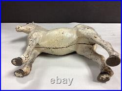 Vintage Hulbey Cast Iron Gray Percheron Horse Door Stop with Orig Paint