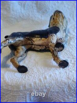 Vintage Large 10in tall Cast Iron doorstop Boston Terrier Dog Hubley style