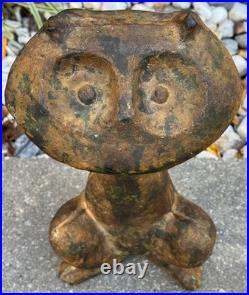 Vintage MCM Cast Iron Cat Sculpture Door Stop Mid Century Modern 1960s Metalwork