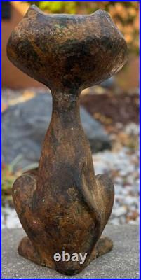 Vintage MCM Cast Iron Cat Sculpture Door Stop Mid Century Modern 1960s Metalwork