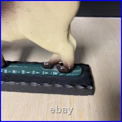 Vintage Mid 20th Century Cast Iron Doorstop Siamese Cat Original Paint