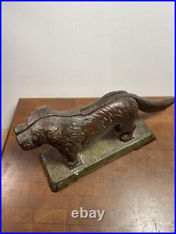 Vintage Original 1920's Cast Iron Dog NutCracker Doorstop Mastiff St Bernard 7lb