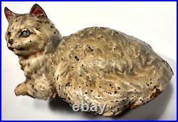 Vintage Original Hubley Cast Iron Cat Doorstop. Embosed Hubley