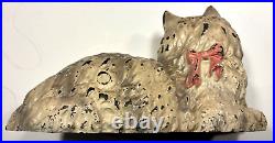 Vintage Original Hubley Cast Iron Cat Doorstop. Embosed Hubley