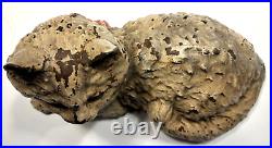 Vintage Original Hubley Cast Iron Cat Doorstop. Embosed Hubley