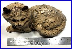 Vintage Original Hubley Cast Iron Cat Doorstop. Embosed Hubley