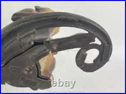 Vintage Orignal Hubley Monkey Cast Iron Doorstop Sitting With Curled Tail