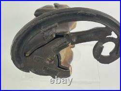 Vintage Orignal Hubley Monkey Cast Iron Doorstop Sitting With Curled Tail