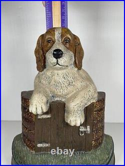 Vintage Painted Cast Iron Beagle Puppy on Gate Doorstop