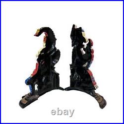 Vintage Punch & Judy Door Stops Cast Iron Some Rust From Age Pre-Owned Read