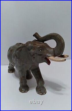 Vintage RARE Large Cast Iron Elephant Bank and or (Door Stop)