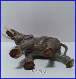 Vintage RARE Large Cast Iron Elephant Bank and or (Door Stop)