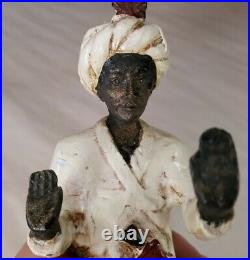 Vintage Rare Cast Iron Blackmoore Nubian Genie Figurine Doorstop / Bookend