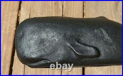 Vintage Rare Cast Iron Whale Door Stop Moby Dick Large Heavy Ocean Nautical WOW