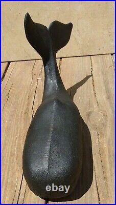 Vintage Rare Cast Iron Whale Door Stop Moby Dick Large Heavy Ocean Nautical WOW