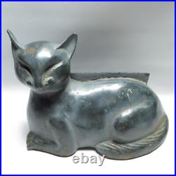 Vintage Resting Cat Boot Scraper Cast Iron Door Stop Vintage Resting Cat Boot Scraper Cast Iron Door Stop