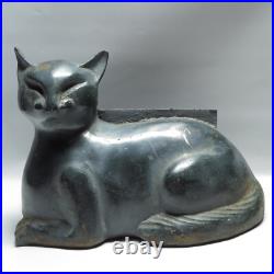 Vintage Resting Cat Boot Scraper Cast Iron Door Stop Vintage Resting Cat Boot Scraper Cast Iron Door Stop