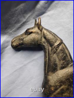 Vintage Rife-Loth Corp cast iron horse door stop. 1938 Waynesboro, VA