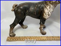 Vintage Right Facing Cast Iron Boston Terrier Dog Figure Door Stop Statue Animal