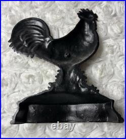 Vintage Rooster Hand Painted Cast Iron Door Stop 35x26cm Vintage Rooster Hand Painted Cast Iron Door Stop 35x26cm