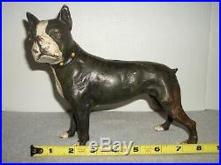 Vintage SKOOG Heavy Cast Iron Boston Terrier Dog Doorstop Karl Frederick Skoog