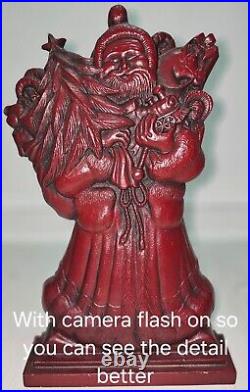 Vintage Virginia Metalcrafters Santa Christmas Cast Iron Door Stop OVER 15 TALL