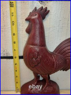 Vintage Virginia Metalcrafters Williamsburg Cast Iron Red Rooster Door Stop 1999