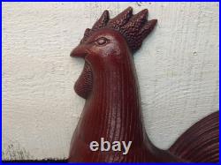 Vintage Virginia Metalcrafters Williamsburg Cast Iron Red Rooster Door Stop 1999