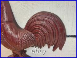 Vintage Virginia Metalcrafters Williamsburg Cast Iron Red Rooster Door Stop 1999