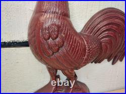 Vintage Virginia Metalcrafters Williamsburg Cast Iron Red Rooster Door Stop 1999