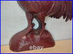 Vintage Virginia Metalcrafters Williamsburg Cast Iron Red Rooster Door Stop 1999