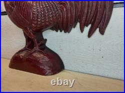 Vintage Virginia Metalcrafters Williamsburg Cast Iron Red Rooster Door Stop 1999