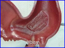 Vintage Virginia Metalcrafters Williamsburg Cast Iron Red Rooster Door Stop 1999