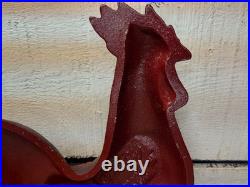 Vintage Virginia Metalcrafters Williamsburg Cast Iron Red Rooster Door Stop 1999