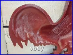 Vintage Virginia Metalcrafters Williamsburg Cast Iron Red Rooster Door Stop 1999