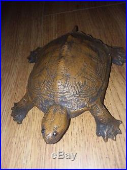 Vintage Wilton Cast Iron Water Turtle Doorstop RARE