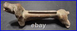 Vintage antique Cast Iron DACHSHUND DOG Boot Scraper cleaner DOOR STOP