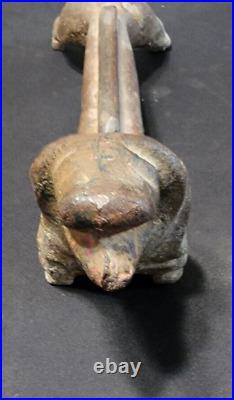 Vintage antique Cast Iron DACHSHUND DOG Boot Scraper cleaner DOOR STOP
