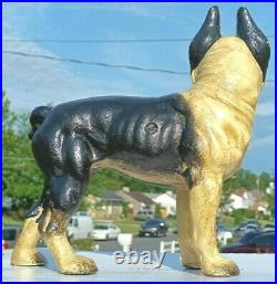 Vintage antique repro Hubley Boston Terrier Bull Dog Cast Iron Door stop statue
