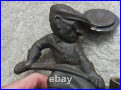 Vintage cast iron Pangborn Hagerstown Foundry worker doorstop paperweight