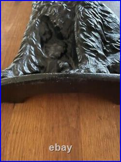 Vintage large cast iron dog terrier doorstop Iron Art Co NJ 1950's made in USA