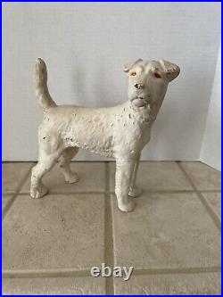 Vintage painted cast iron Hubley Airedale dog door stop. 6.5lbs