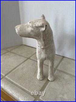 Vintage painted cast iron Hubley Airedale dog door stop. 6.5lbs