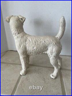 Vintage painted cast iron Hubley Airedale dog door stop. 6.5lbs