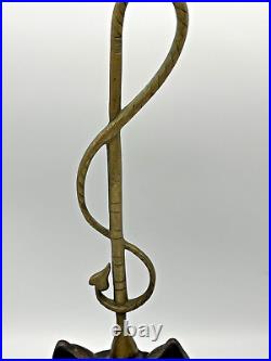 Virginia Metalcrafters Doorstop Fox Head & Whip Heavy Cast Iron & Brass 16