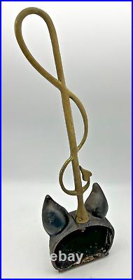 Virginia Metalcrafters Doorstop Fox Head & Whip Heavy Cast Iron & Brass 16