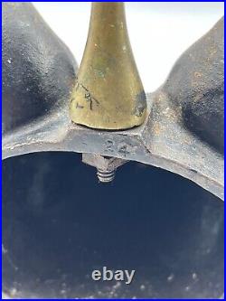 Virginia Metalcrafters Doorstop Fox Head & Whip Heavy Cast Iron & Brass 16